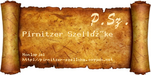 Pirnitzer Szellőke névjegykártya